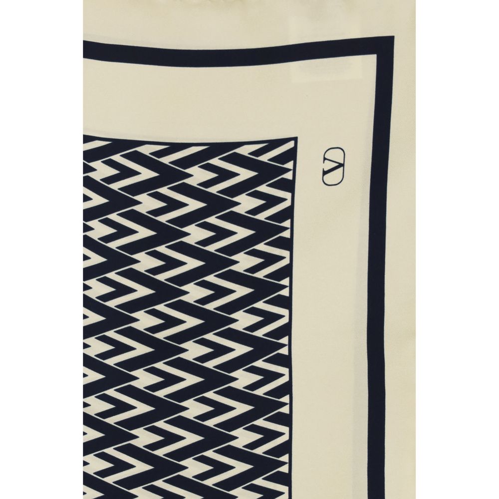 Valentino Garavani Beige Silk Scarf Valentino Garavani
