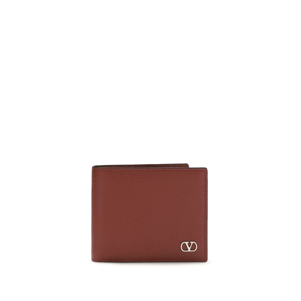 Valentino Garavani Bordeaux Calf Leather Bos Taurus Wallet Valentino Garavani
