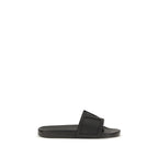 Valentino Garavani Black Rubber Flat Sandals Valentino Garavani