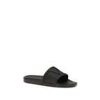 Valentino Garavani Black Rubber Flat Sandals Valentino Garavani