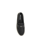 Prada Black Calf Leather Bos Taurus Slip-On Loafers Prada