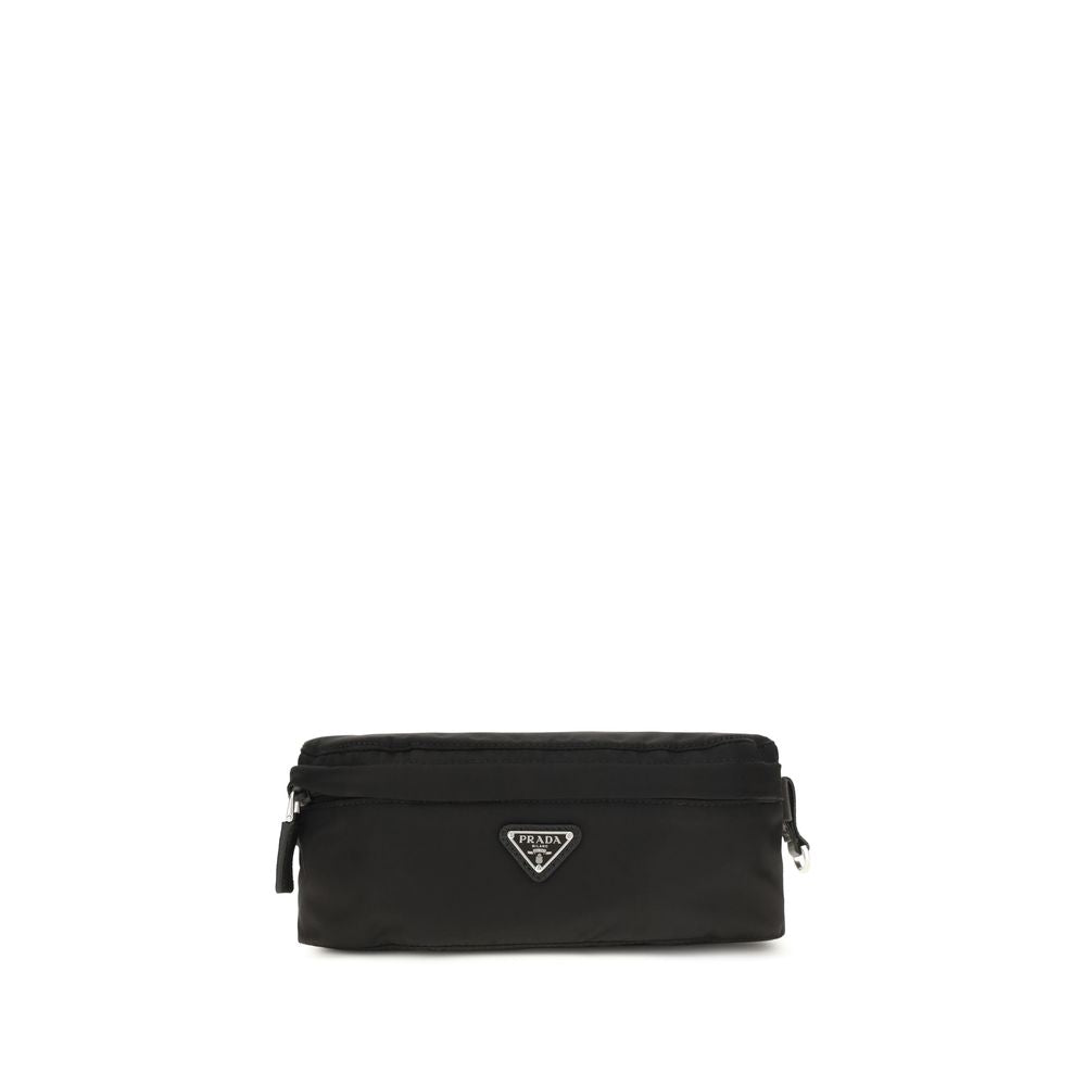 Prada Black Recycled Polyamide Clutch Bag Prada