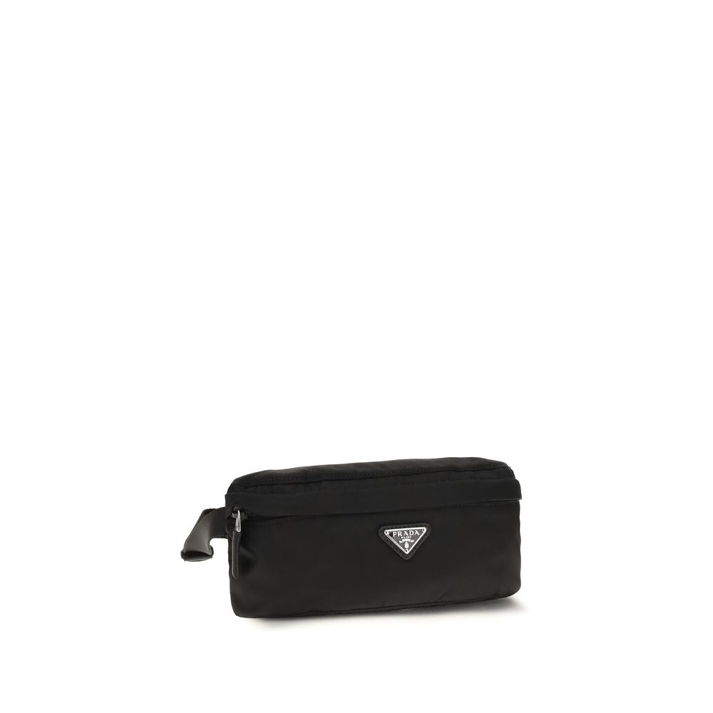 Prada Black Recycled Polyamide Clutch Bag Prada