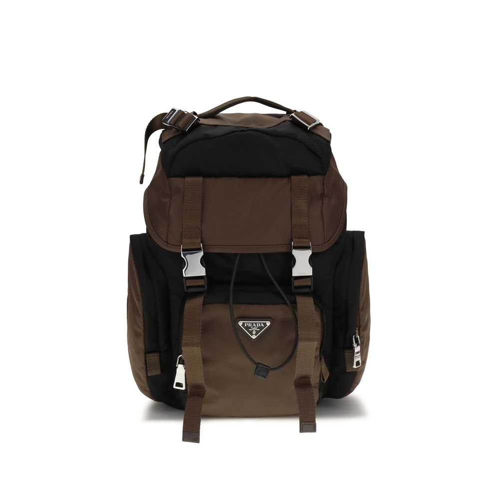 Prada Brown Recycled Polyamide Backpack Prada