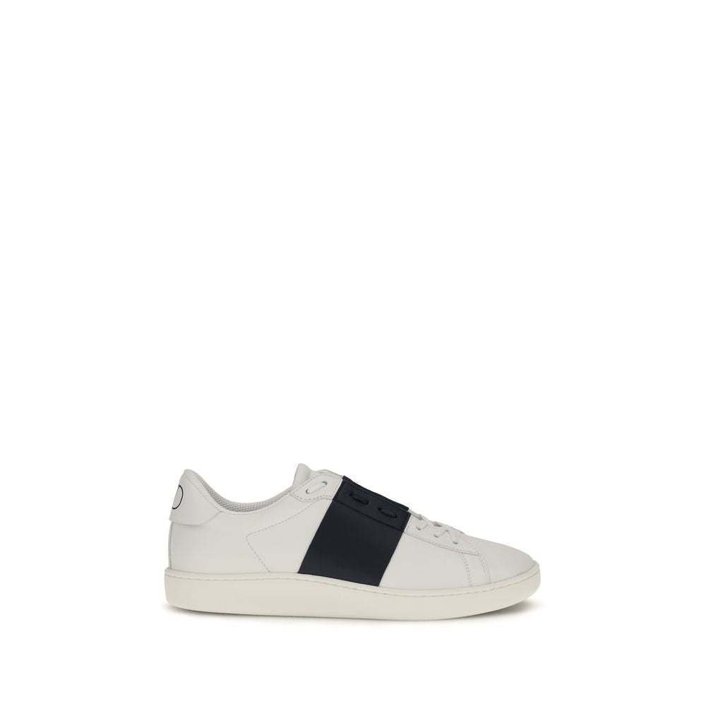 Valentino Garavani Blue Calf Leather Bos Taurus Low Top Sneakers Valentino Garavani