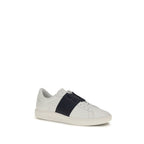 Valentino Garavani Blue Calf Leather Bos Taurus Low Top Sneakers Valentino Garavani