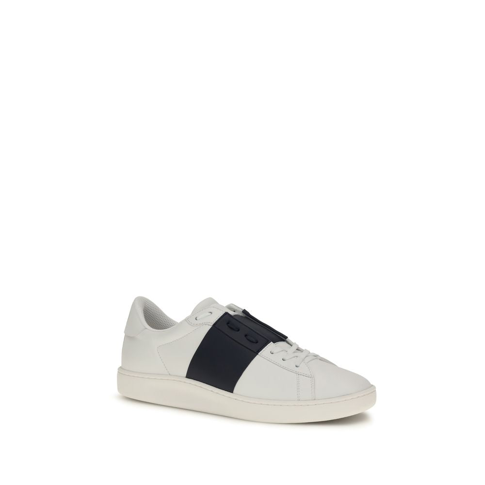 Valentino Garavani Blue Calf Leather Bos Taurus Low Top Sneakers Valentino Garavani