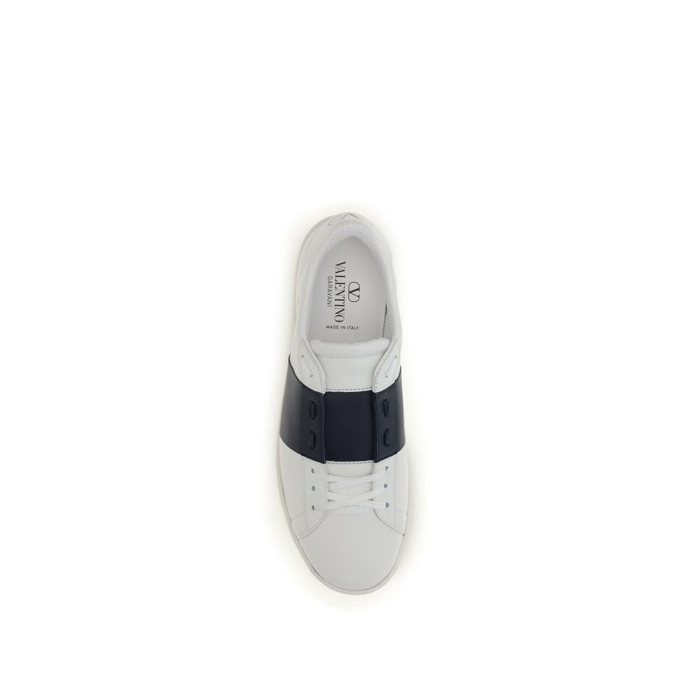 Valentino Garavani Blue Calf Leather Bos Taurus Low Top Sneakers Valentino Garavani