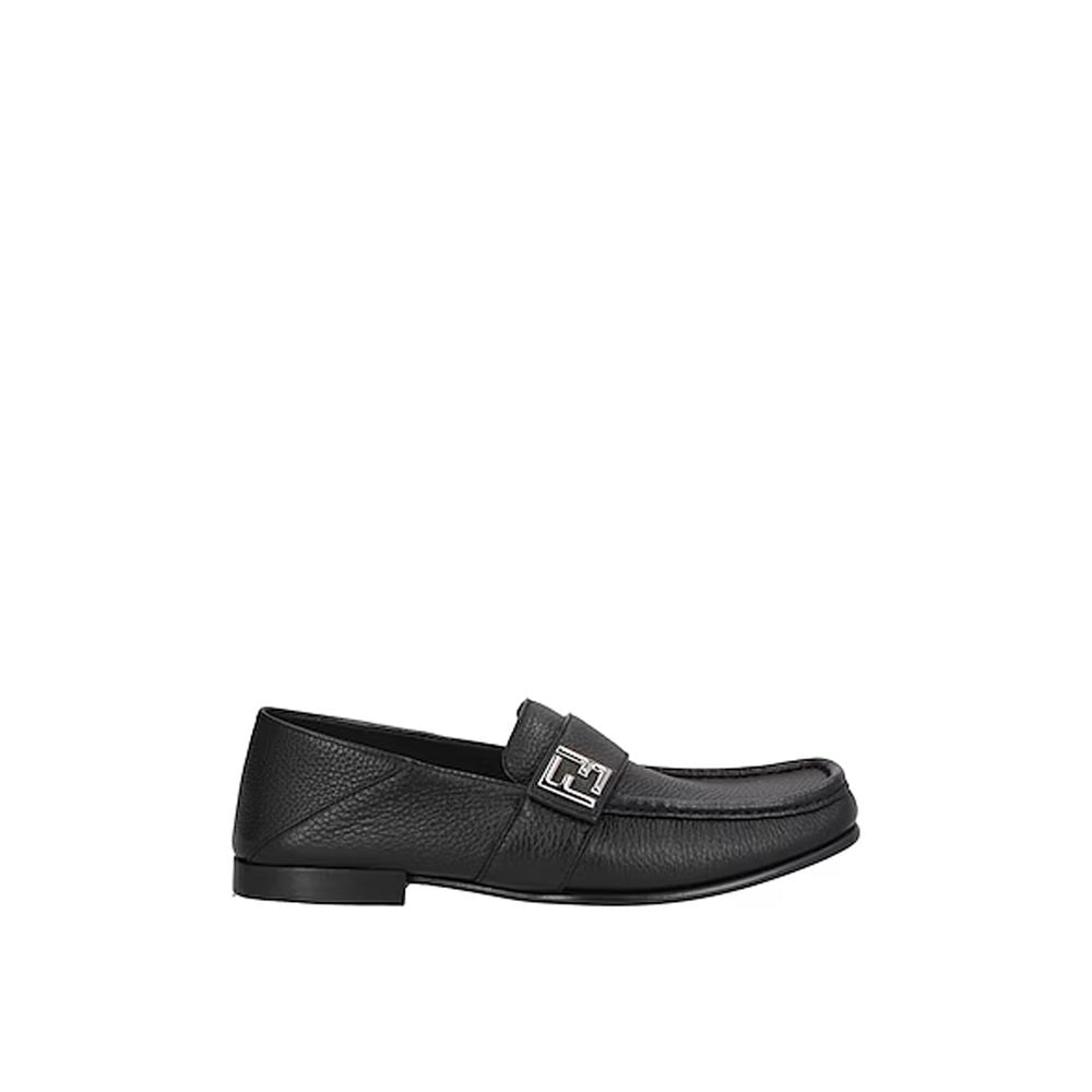 Fendi Black Calfskin Slip-On Loafers Fendi