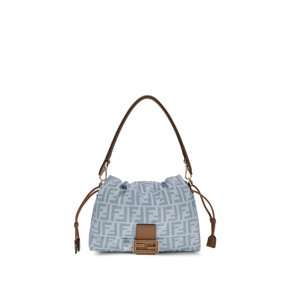 Fendi Blue Cotton Shoulder Bag Fendi