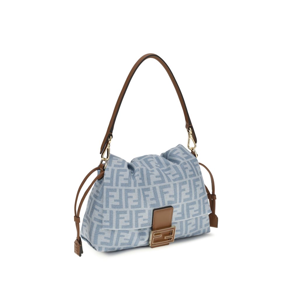 Fendi Blue Cotton Shoulder Bag Fendi