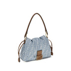 Fendi Blue Cotton Shoulder Bag Fendi