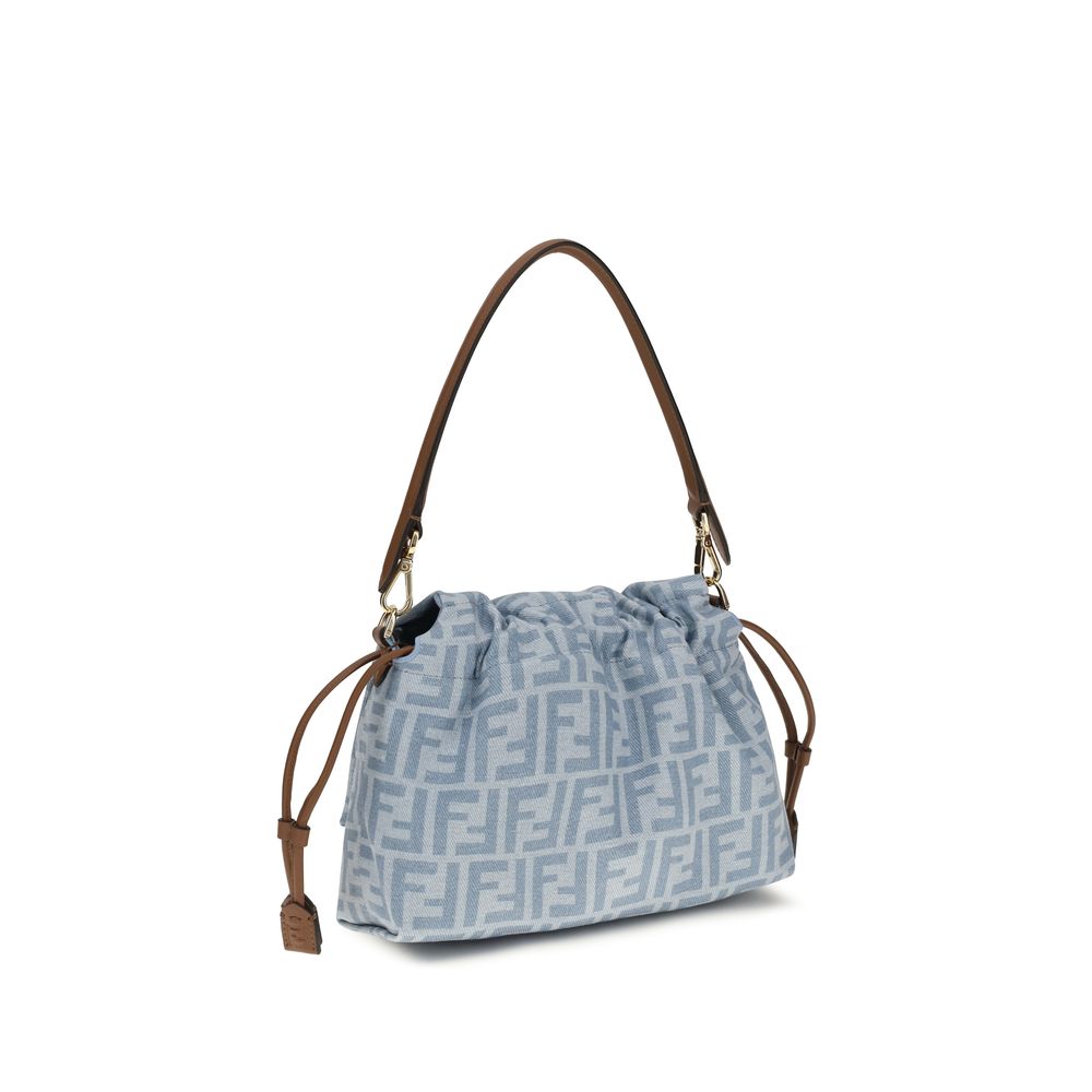 Fendi Blue Cotton Shoulder Bag Fendi