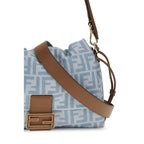 Fendi Blue Cotton Shoulder Bag Fendi