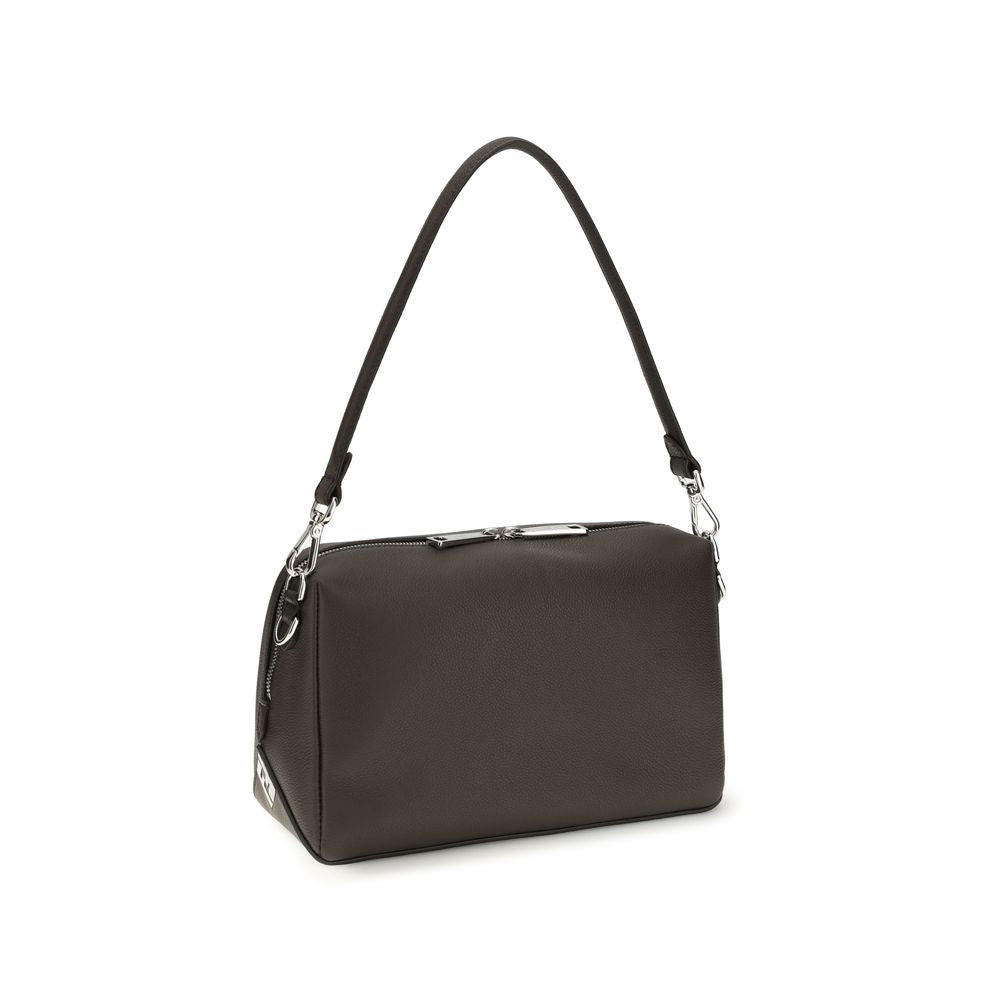 Fendi Brown Calf Leather Bos Taurus Shoulder Bag Fendi