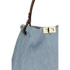 Fendi Blue Cotton Handbag Fendi