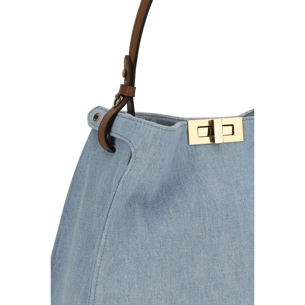 Fendi Blue Cotton Handbag Fendi