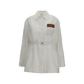 Fendi White Linen Full-Length Jacket Fendi
