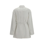Fendi White Linen Full-Length Jacket Fendi
