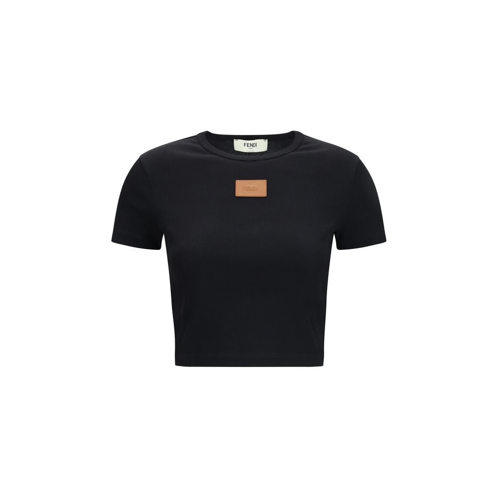 Fendi Black Cotton T-Shirt Fendi
