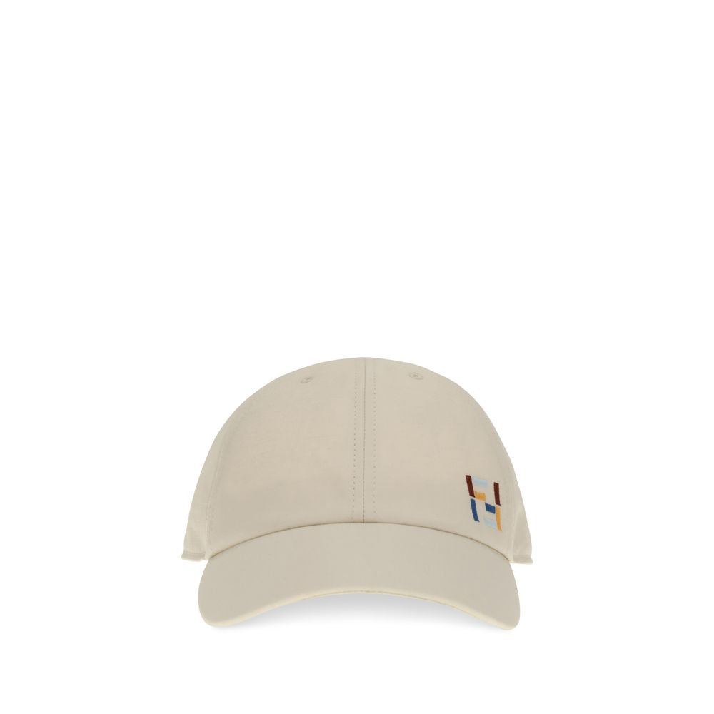 Fendi White Cotton Cap (Baseball Hat) Fendi