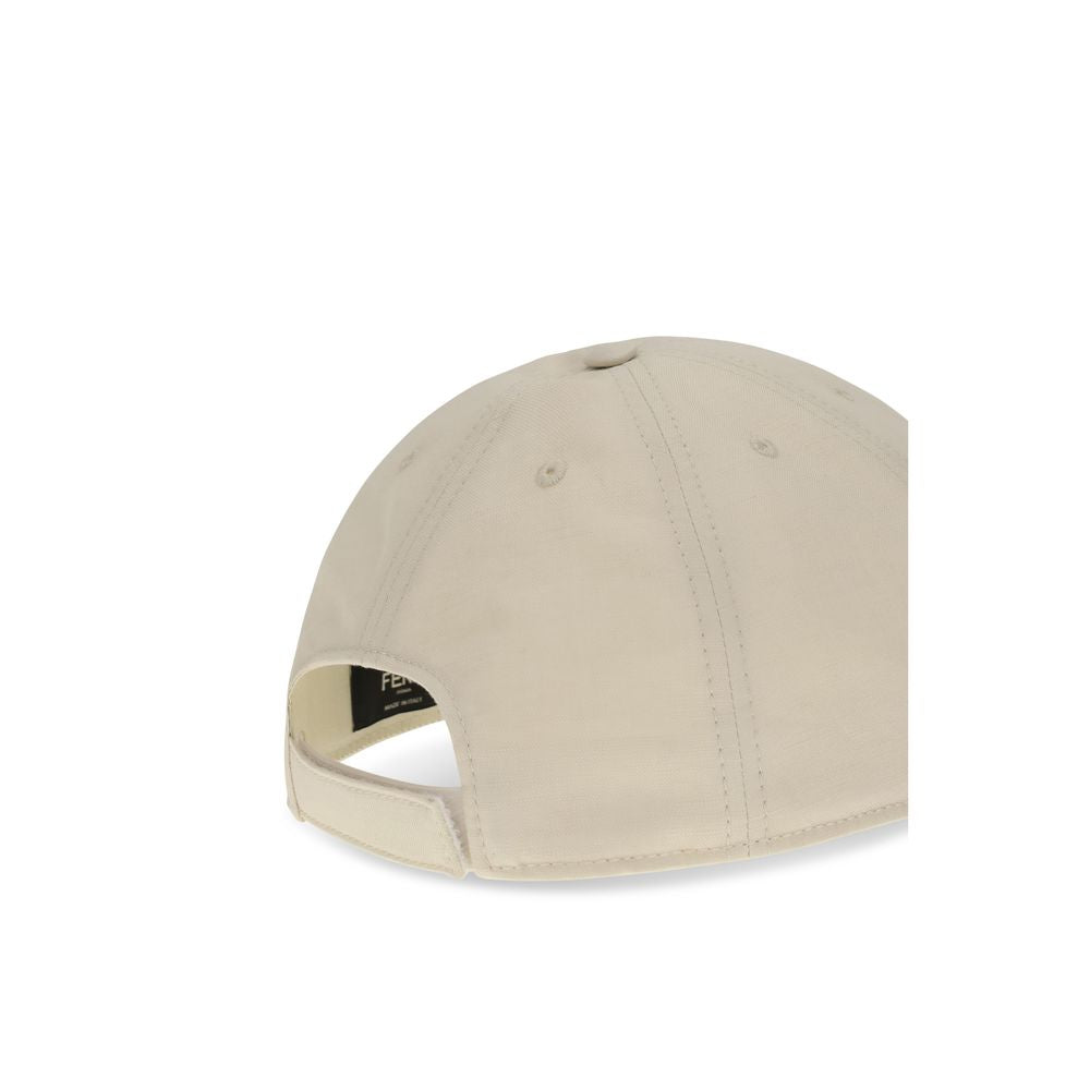 Fendi White Cotton Cap (Baseball Hat) Fendi