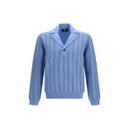 Fendi Blue Cotton Sweatshirt Fendi