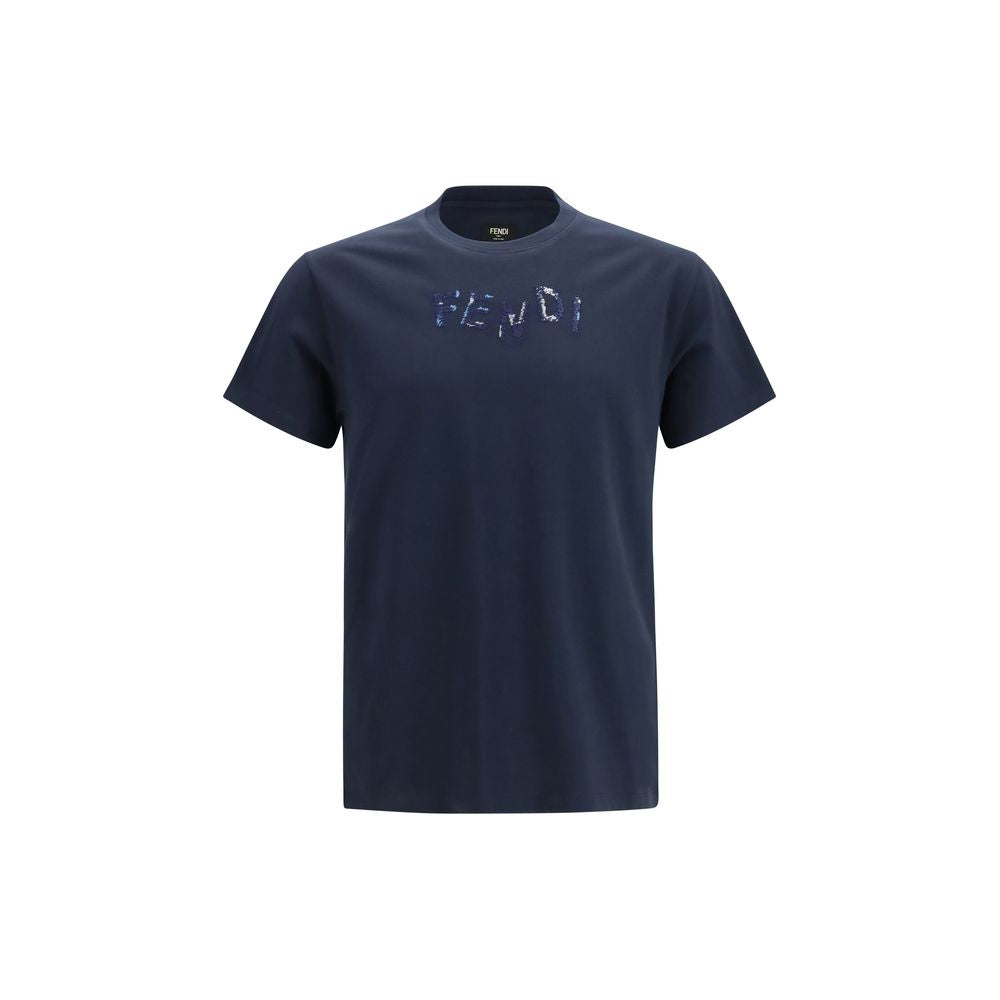 Fendi Blue Cotton T-Shirt Fendi