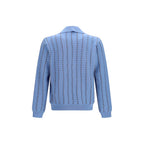 Fendi Blue Cotton Sweatshirt Fendi