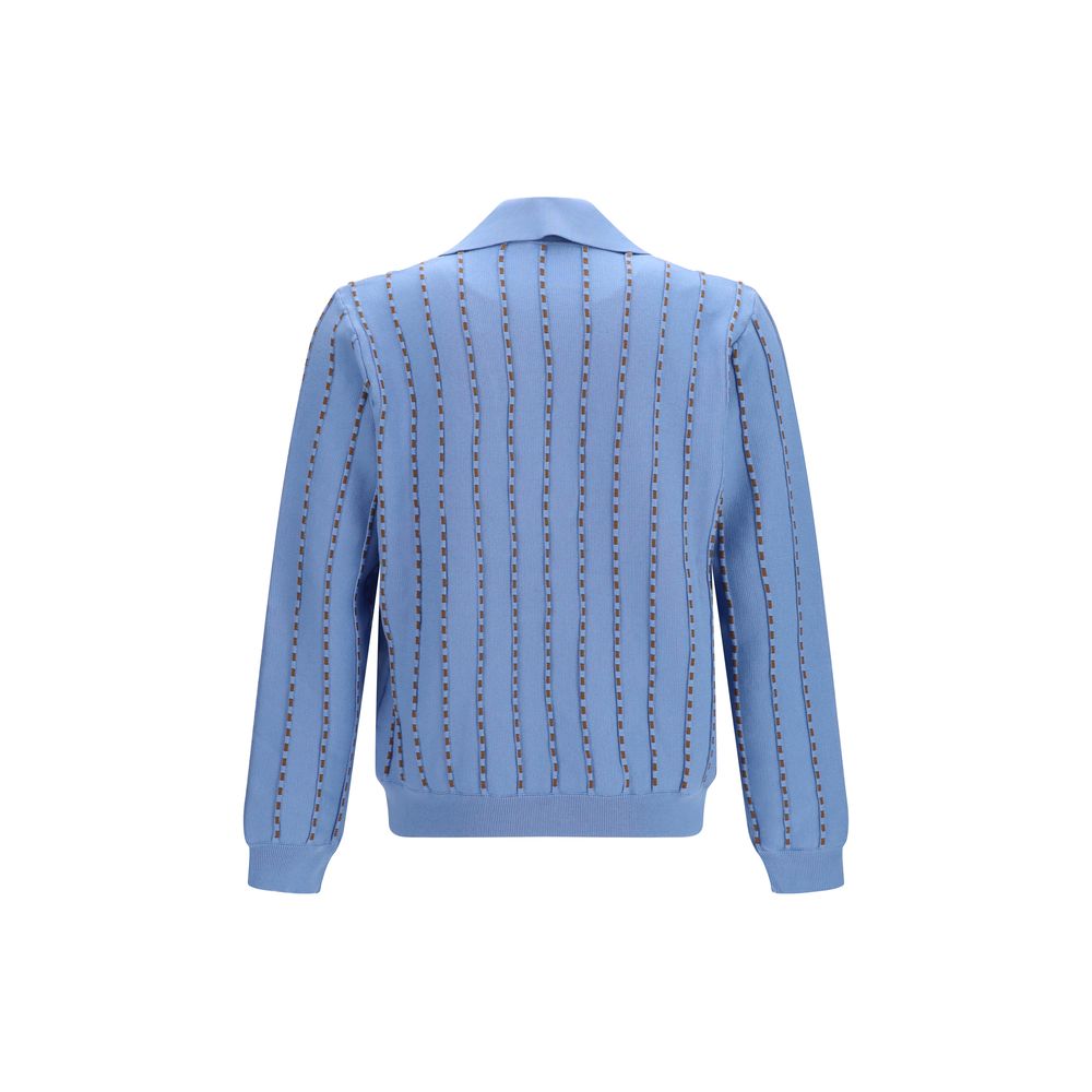 Fendi Blue Cotton Sweatshirt Fendi