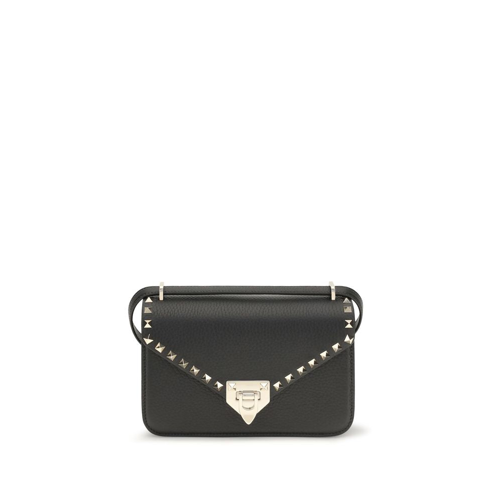 Valentino Garavani Black Calf Leather Bos Taurus Shoulder Bag Valentino Garavani