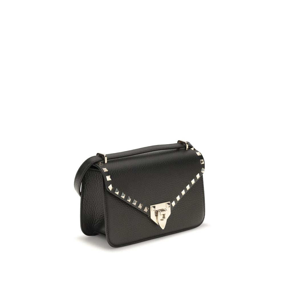 Valentino Garavani Black Calf Leather Bos Taurus Shoulder Bag Valentino Garavani