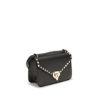Valentino Garavani Black Calf Leather Bos Taurus Shoulder Bag Valentino Garavani