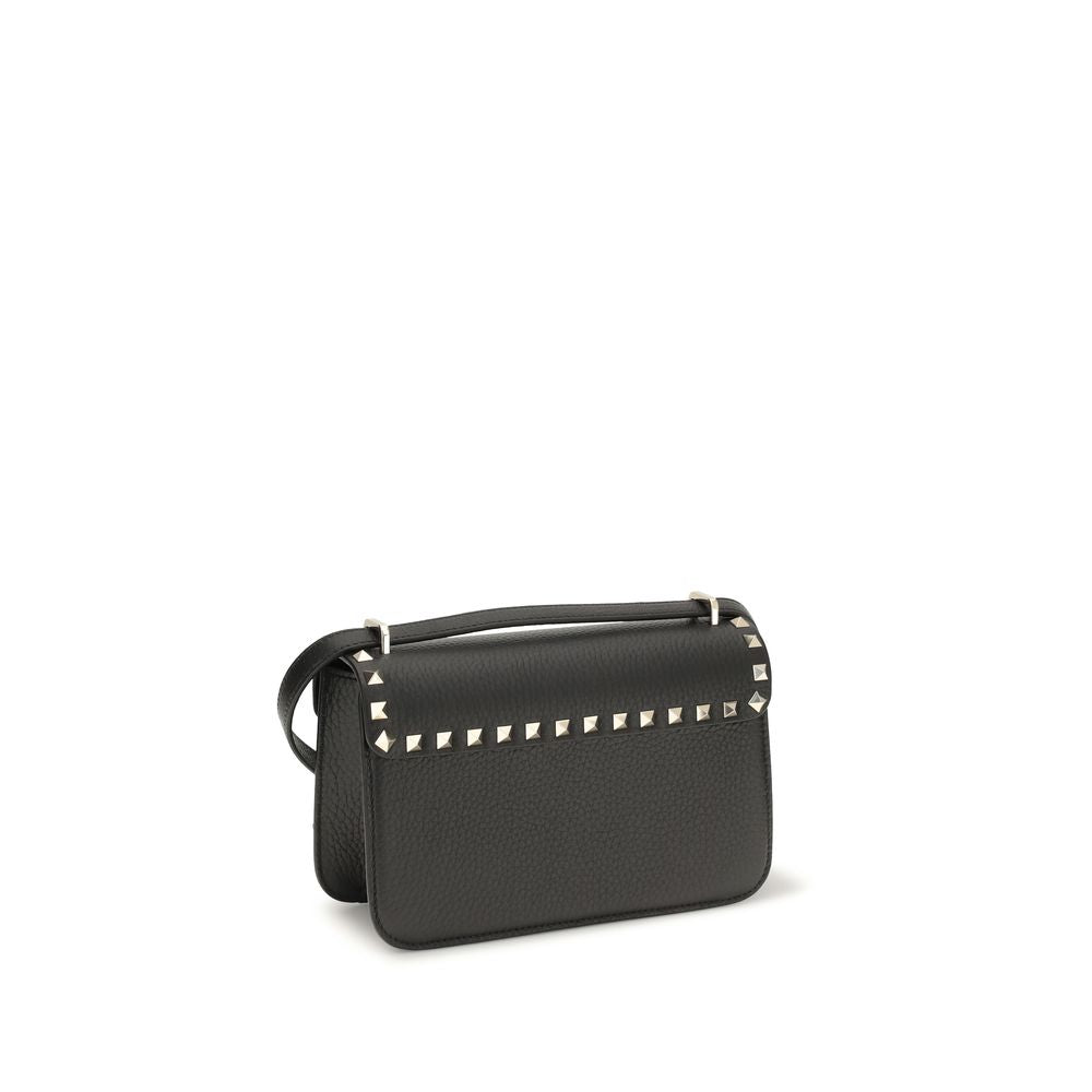 Valentino Garavani Black Calf Leather Bos Taurus Shoulder Bag Valentino Garavani