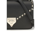 Valentino Garavani Black Calf Leather Bos Taurus Shoulder Bag Valentino Garavani