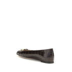 Valentino Garavani Brown Calf Leather Bos Taurus Ballet Flats Valentino Garavani