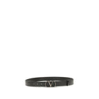 Valentino Garavani Black Calf Leather Bos Taurus Regular Belt Valentino Garavani