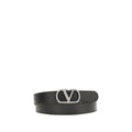 Valentino Garavani Black Calf Leather Bos Taurus Regular Belt Valentino Garavani