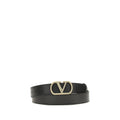 Valentino Garavani Black Calf Leather Bos Taurus Regular Belt Valentino Garavani
