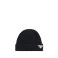 Prada Black Wool Oves Aries Beanie Prada
