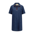 Valentino Blue Cotton Casual Dress Valentino