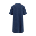 Valentino Blue Cotton Casual Dress Valentino