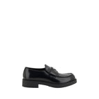 Prada Black Calf Leather Bos Taurus Platform Loafers Prada
