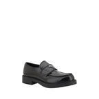 Prada Black Calf Leather Bos Taurus Platform Loafers Prada