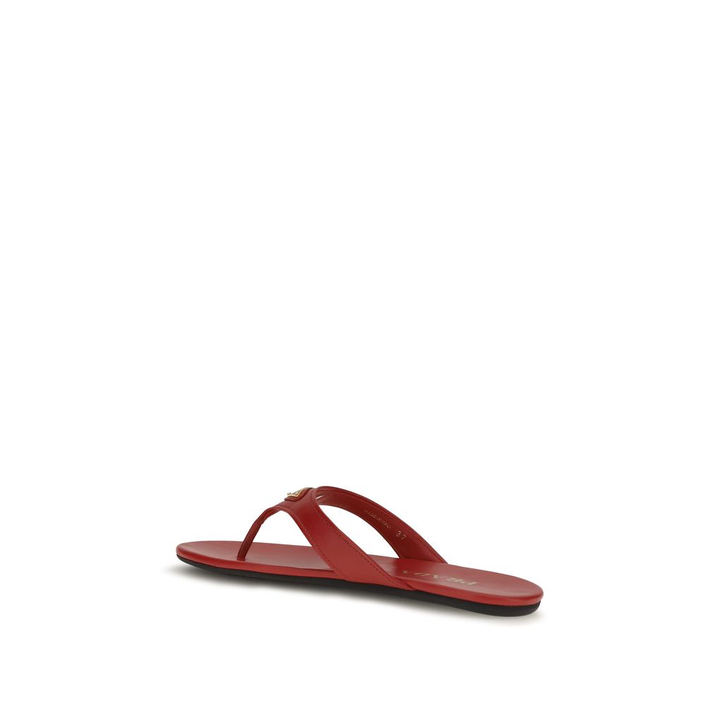 Prada Multicolor Calf Leather Bos Taurus Flat Sandals Prada