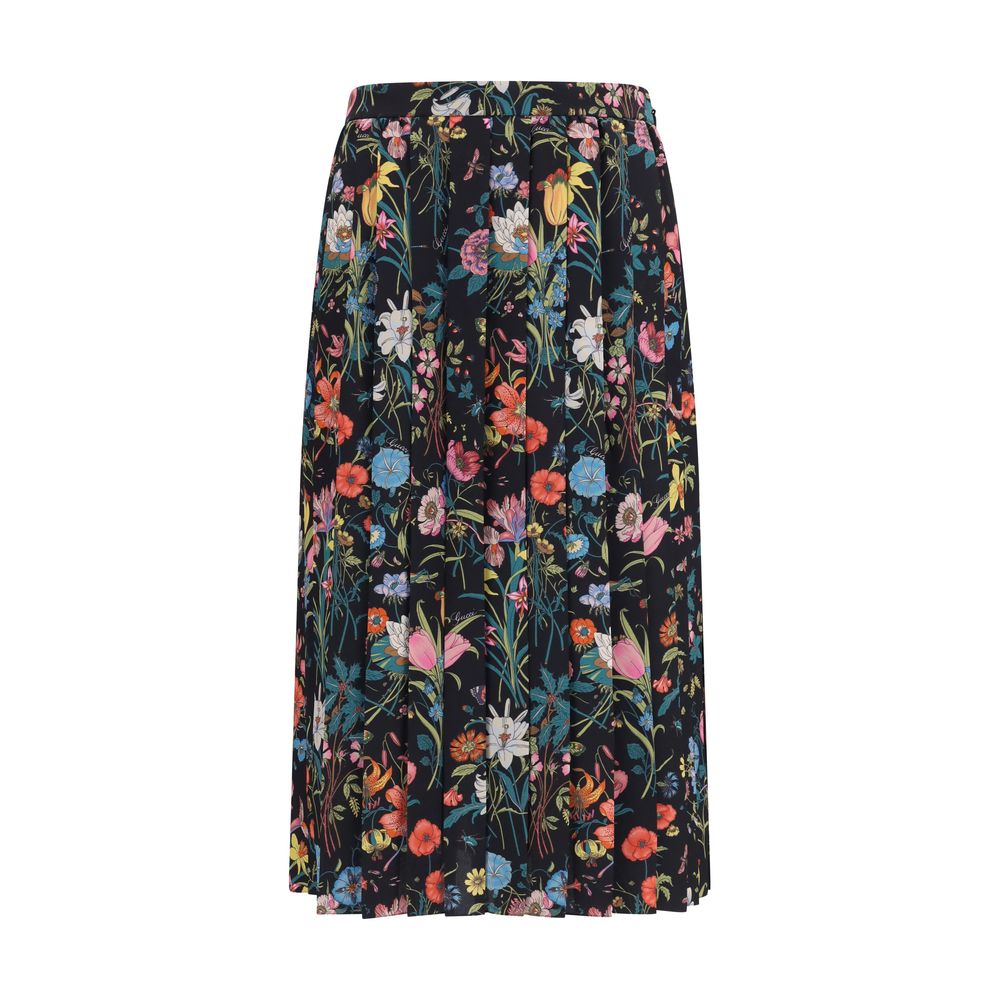 Gucci Multicolor Silk Midi Skirt Gucci