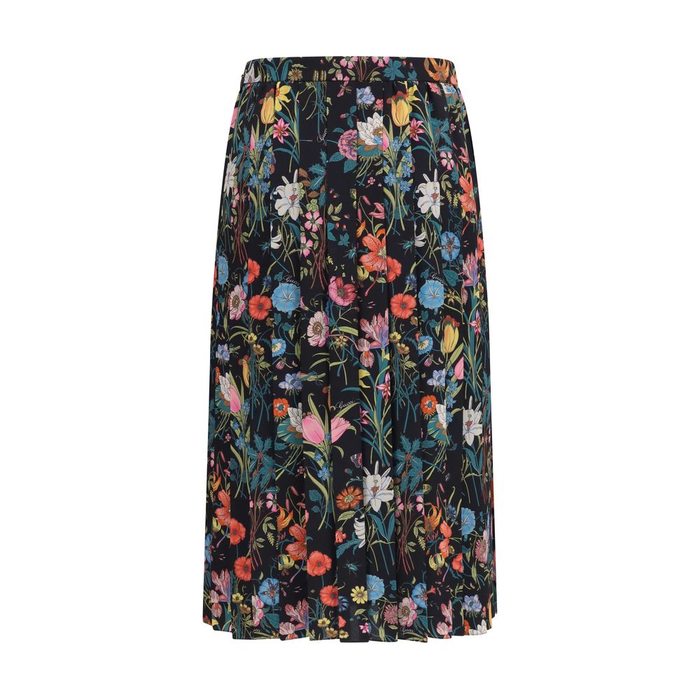 Gucci Multicolor Silk Midi Skirt Gucci
