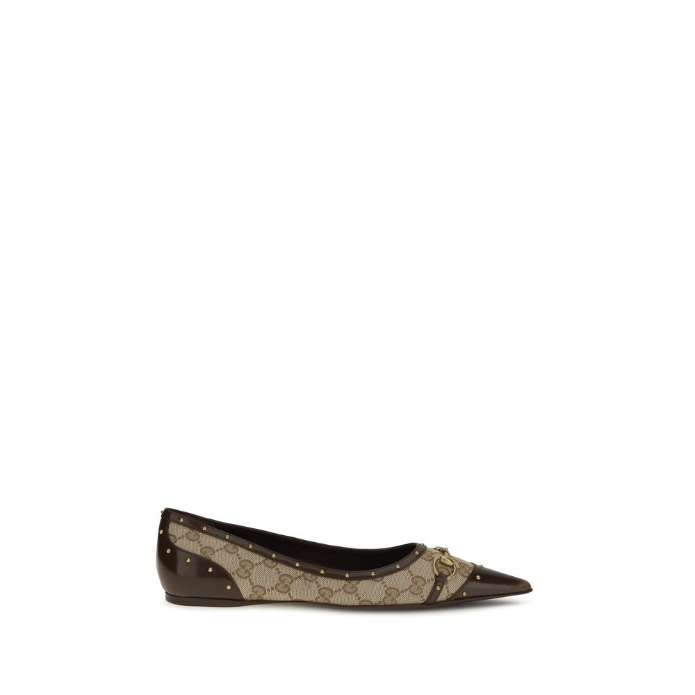 Gucci Beige Polyester Ballet Flats Gucci