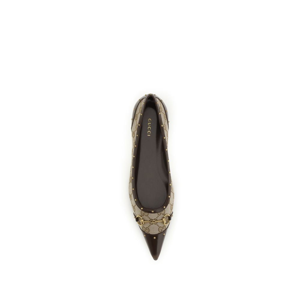 Gucci Beige Polyester Ballet Flats Gucci