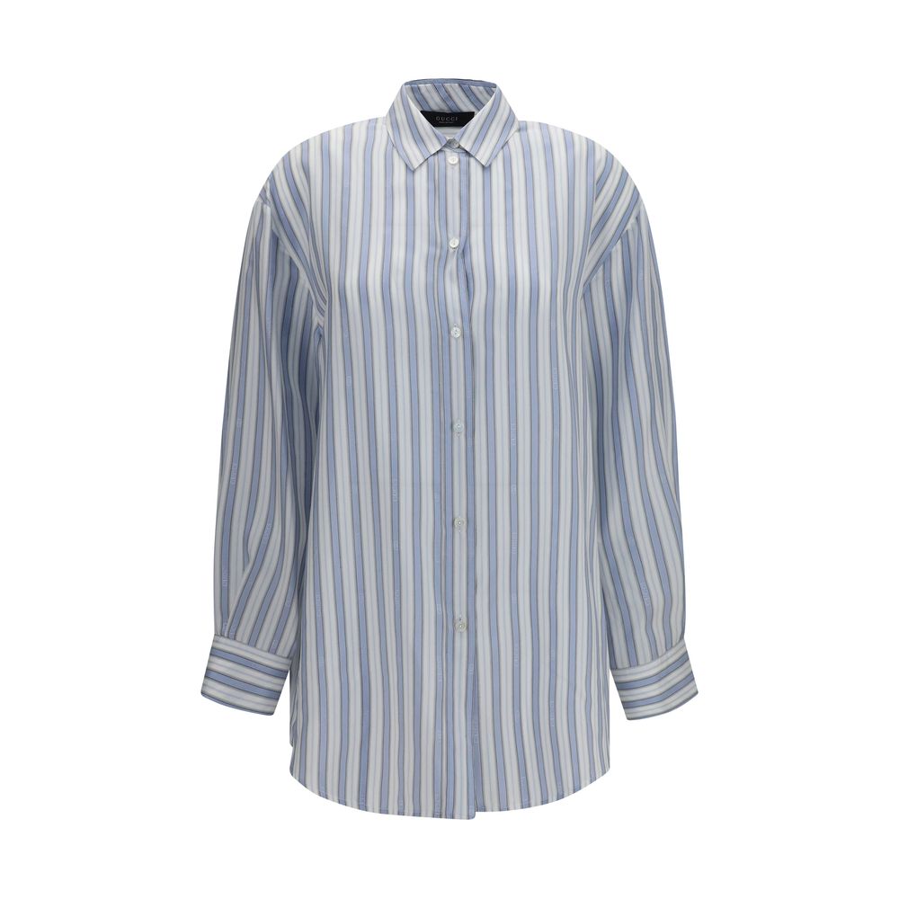 Gucci Blue Silk Shirt Gucci